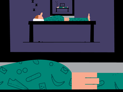 ZzZz computer deepthoughts desk gnight illustration meta pattern pjs purple sleep what