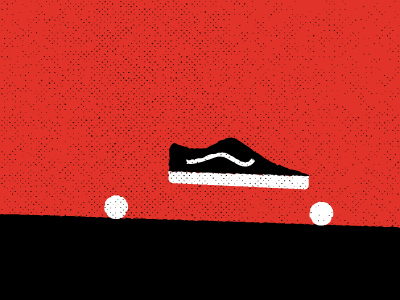 HBD Vans grit halftone illustration minimal red shoe skate skateboarding texture vans