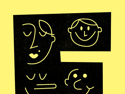 Five fast faces for "F" character f face illustration man smile woman