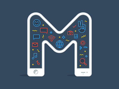 "M" chat illustration iphone line mobile other phone stuff web