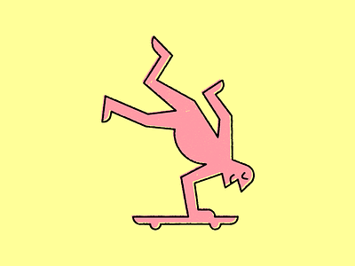 :) bright character handstand haring illustration skateboarding smile steinberg stroke texture