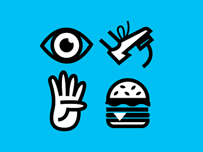 Bumper sticker ideas... brake burgers design eye flat four icon illustration lines thick vector