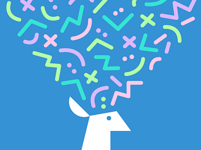 Mood art brain doodle flat illustration overload party stroke think thoughts vector