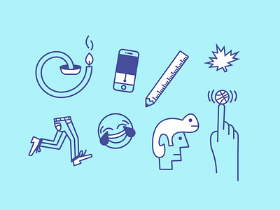 More things from the vector pile basketball candle face flat illustration lol man mobile pencil phone ruler stroke