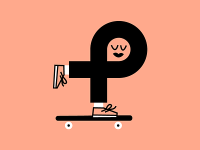 Old < New character doodle flat girl illustration lips shoes skate skateboarding socks vector woman