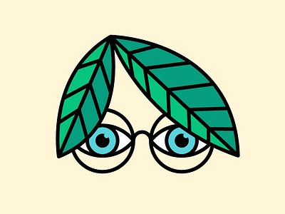 🍃 bigbrother creeper eyeballs eyes glasses illustration leaf leaves peeper spy stroke thicklines