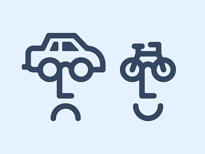 :( | :) bike car face frown glasses icon illustration lines smile stroke thick