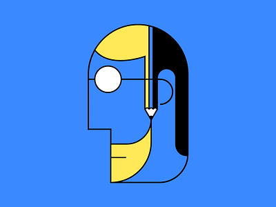 ✏️ ✔️ art beard boy character face flat illustration man pencil stroke vector