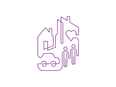 Rejected car community connected design family heart icon illustration line people stroke