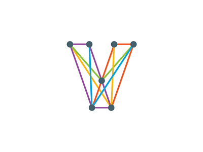 "V" is for "Very ok" colour connected connection icon line logo rainbow stroke symbol v vector