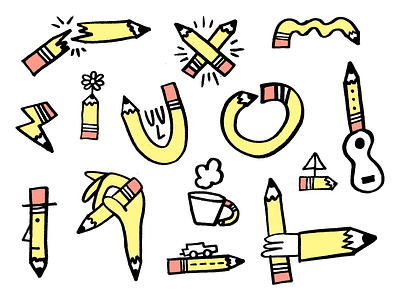 Pencil party art doodle draw fun illustration lightning line party pencil stuff things