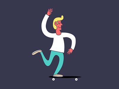 They call him... The dancer. art blonde cool dancer flat guy illustration mongo skate skateboard sunburnt vector