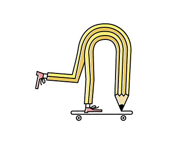 ✏️ 💛 art draw illustration pencil pusher skateboarding texture vector write