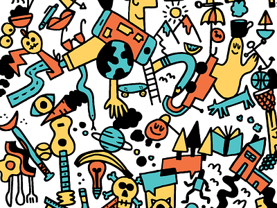 🌲🍕💭✏️ etc. etc. art doodle draw fun illustration line marker pen stroke stuff things vector