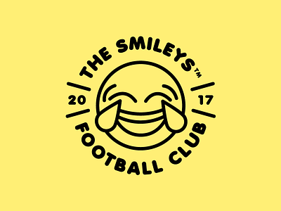 The Smileys FC circle design football laugh logo lol seal smileys soccer stamp