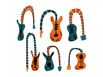 Experiments in 🎸 art art bend dirty grit guitar guitart illustration rough texture vector