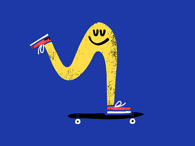 Dude, where's my pen tool? character crayola doodle fun illustration marker primary skateboarding smiley texture yellow