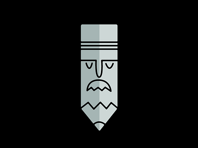 The wise old pencil art draw grey illustration mustache pencil vector wise