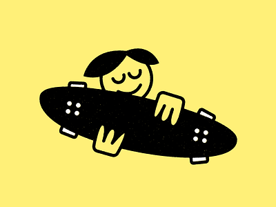 :) art emoji hug illustration love skate skateboarding texture yellow