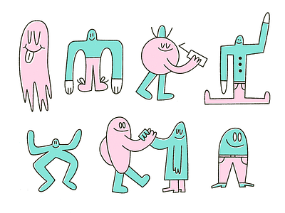 Dudes, doing things that dudes might do art body character dudes ghost illustration splits texture vector