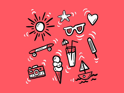 Wingin' it art doodle drawing fun hot icecream illustration loose summer sun whatever