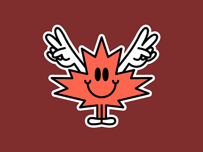 Canada! canada hands happy illustration peace red shoes smiley sticker stickermule vector
