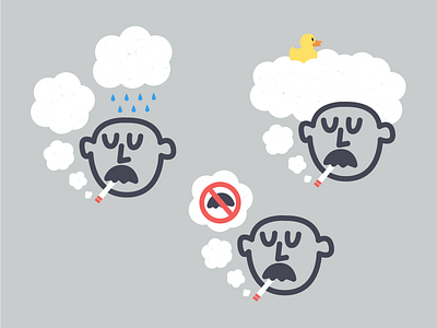 🚬 🚬 🚬 art cigarette ducky grit illustration moustache rain rubber smoke texture thicklines vector