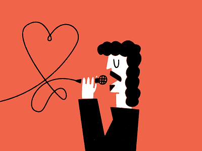 ❤️ art crooner heart illustration love microphone sing singer texture zappa
