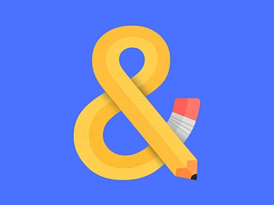 & + ✏️ ampersand art eraser flat gradient helvetica illustration pencil texture vector