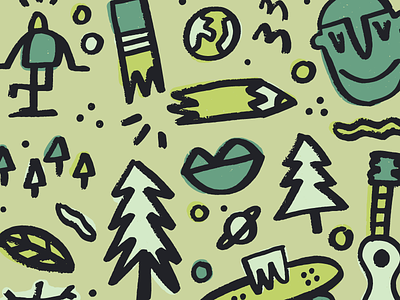 🎷🌲 art crayola dirt doodle earth illustration loose rough sketchy trees