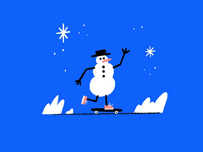 ❄️⛄️❄️ art christmas doodle illustration loose procreate skateboarding snow snowman