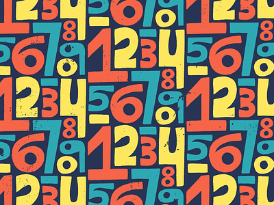 123 art color colour illustration number numerals pattern repeat textile