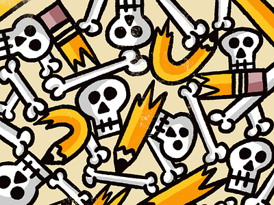✏️💀✏️ art bones boneyard illustration pattern pencil procreate skull