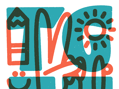 TGIF friday icon illustration lettering multiply overprint peace texture tgif thicklines transparency