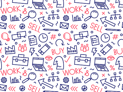 Business Job Icon Doodle Seamless Pattern Background. Business