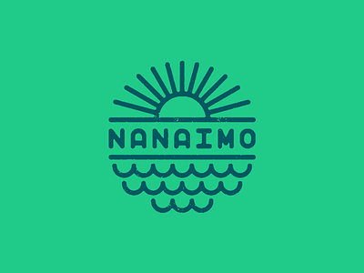 Nanaimo I badge britishcolumbia design lettering logo nanaimo ocean sun thicklines vancouverisland