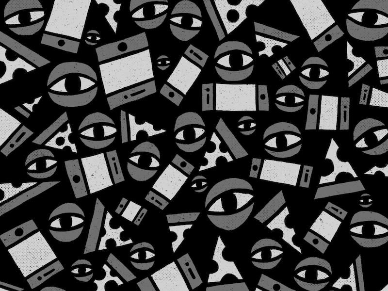 ๐๐โ๏ธ repeat pattern loose procreate meetings talk phone doodle art illustration pizza eyeball