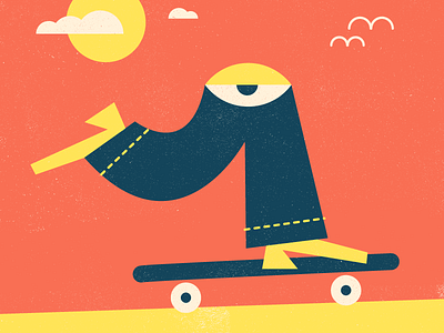 Go Skateboarding Day! art eyeball illustration push skate skateboarding sunny texture