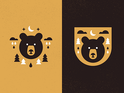 🐻 bear geometric illustration landscape shield texture vector