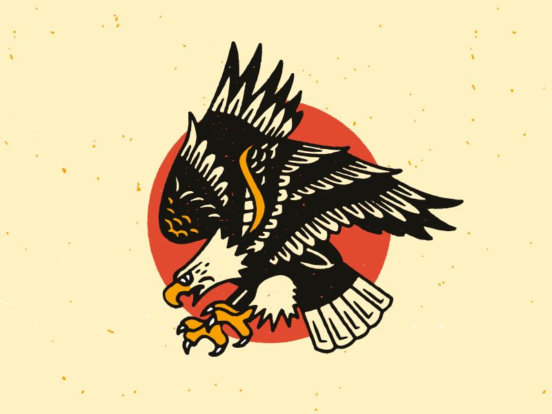 Sailor Jerry vector texture grit illustration sailorjerry tatttoo eagle.