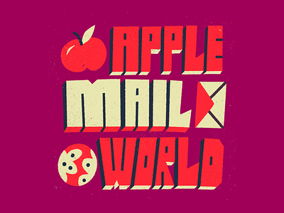 🍎 ✉️ 🌎 apple doodle forfun illustration lettering mail procreate type world