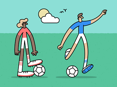⚽️✔️ character football fun illustration kick outdoors soccer vector