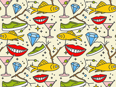 ¯\_(ツ)_/¯ art illustration lineart lips pattern repeat stroke vector