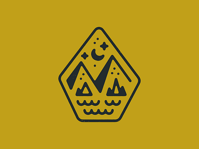 🌙🌙🌙 badge illustration mountain outdoors outdoorsy stroke vector