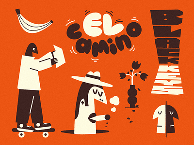"El Camino" art character doodle illustration lettering texture type vector