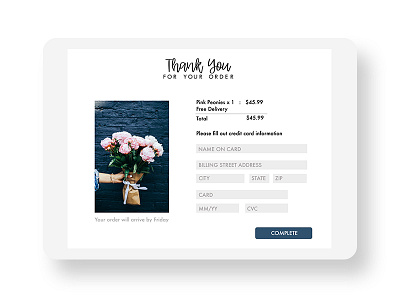 Uidesign002 002 check out check out page daily dailyui dailyui002 flowers font type ui ui002