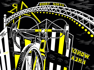 Can’t wait for it to warm up! bike black columbus ohio poster short north yello