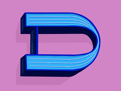 Lettering series continued... alphabet blue dimensional letter lettering pink