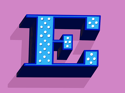 Lettering series continued... alphabet blue dimensional letter lettering pink