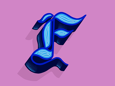Lettering series continued... alphabet blue dimensional letter lettering pink